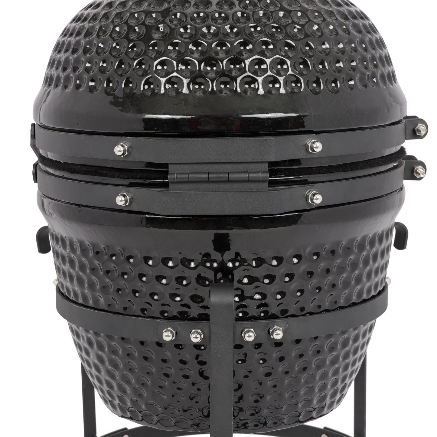 13" Portable Ceramic Charcoal BBQ Grill for Outdoor Cooking
