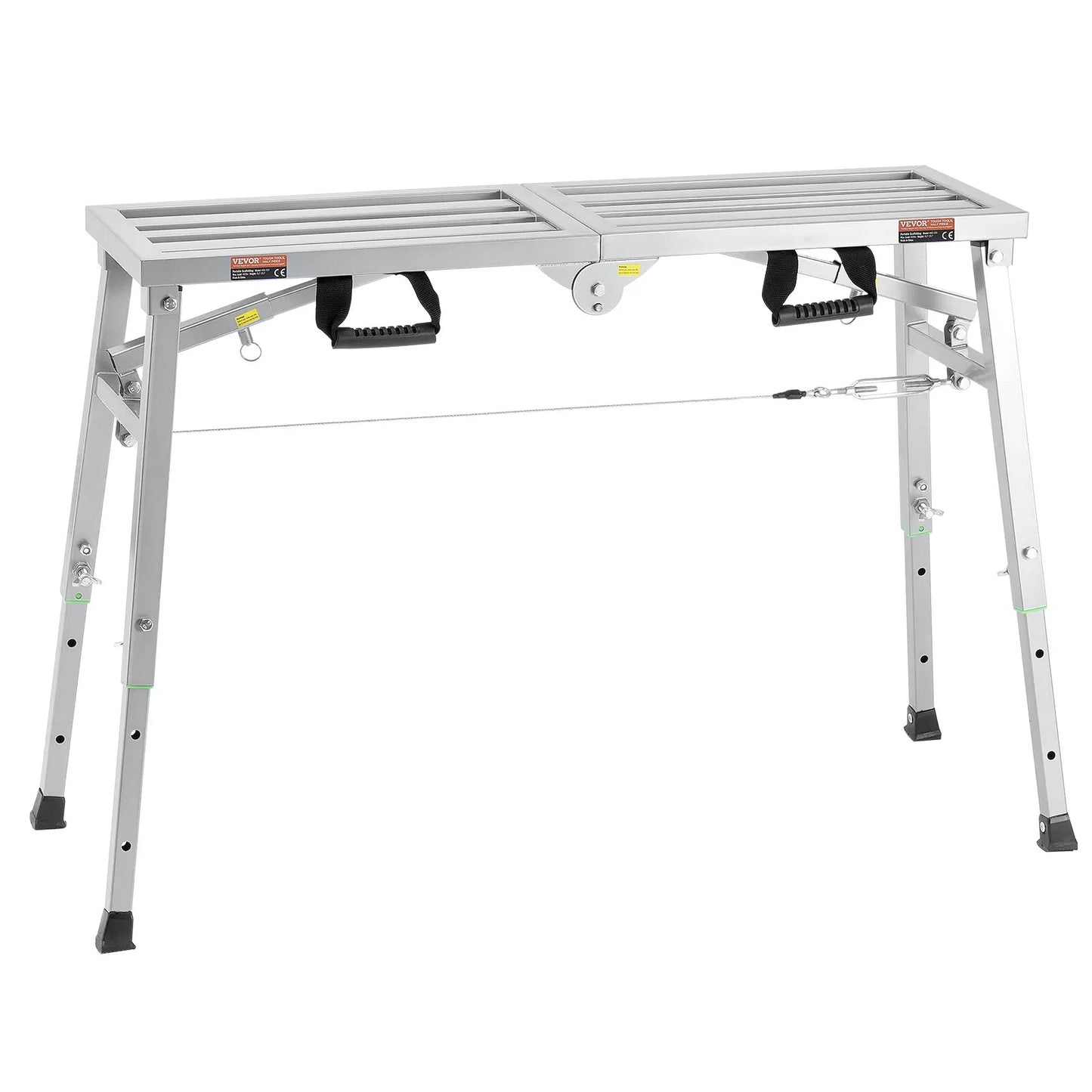 Work Platform Adjustable Height Portable Scaffolding Platform 400 lb Load