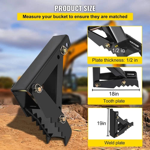 18" Backhoe Thumb 1/2" Steel Plate Excavator Universal Claw for Tractor