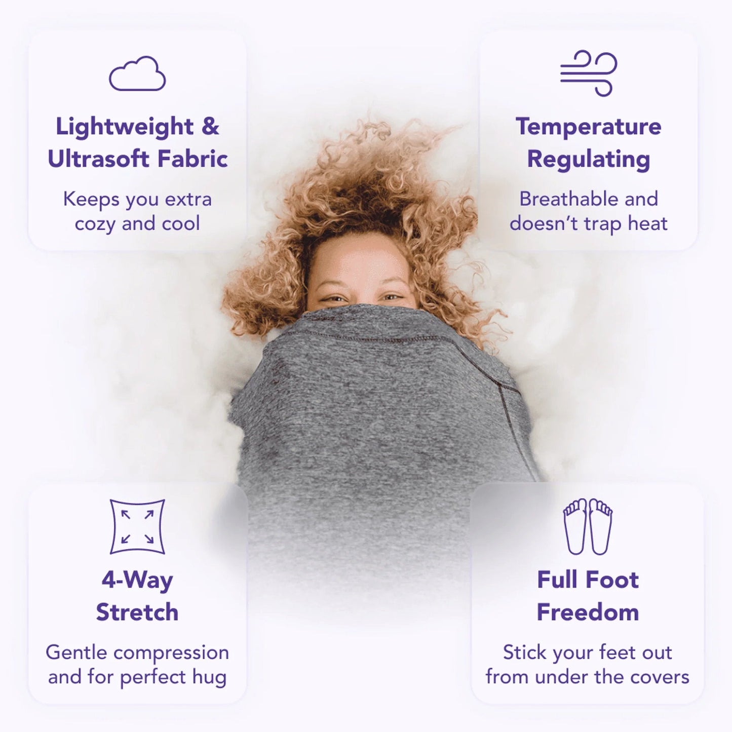 Sleep Pod Move - Adult Swaddle Blanket for Men and Women, High Elasticity Onesies Wearable Blanket