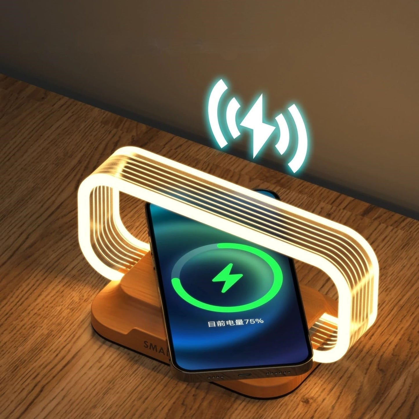Ultimate LED Desk Lamp with Charging Station – 5-in-1 Fast Wireless Charger, LED Desk Lamp, Clock & Night Light with USB Port for Effortless Power & Style