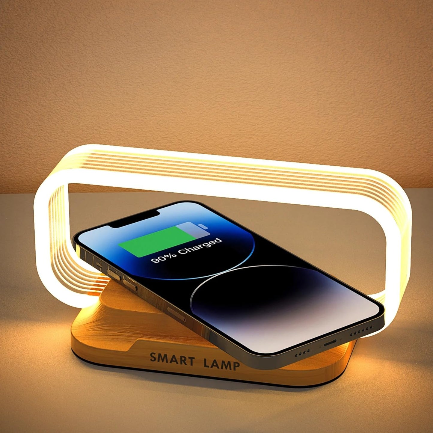 Ultimate LED Desk Lamp with Charging Station – 5-in-1 Fast Wireless Charger, LED Desk Lamp, Clock & Night Light with USB Port for Effortless Power & Style