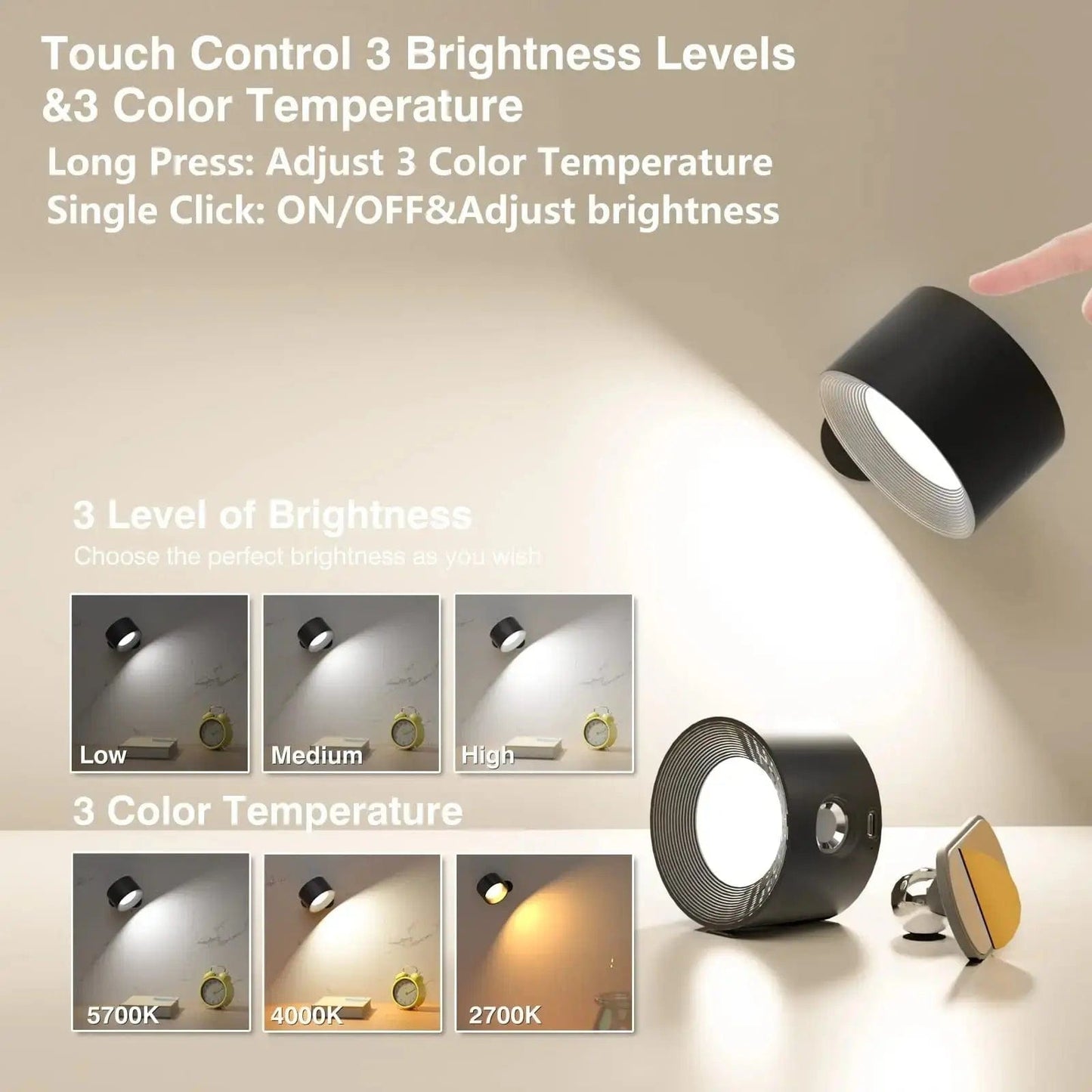 Battery Operated Wall Light - Rechargeable Wall Light - Ambilume