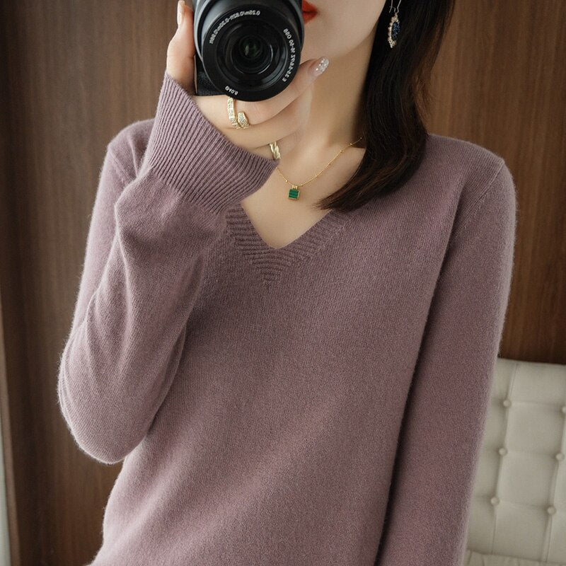 Cashmere V-neck | Zersly™