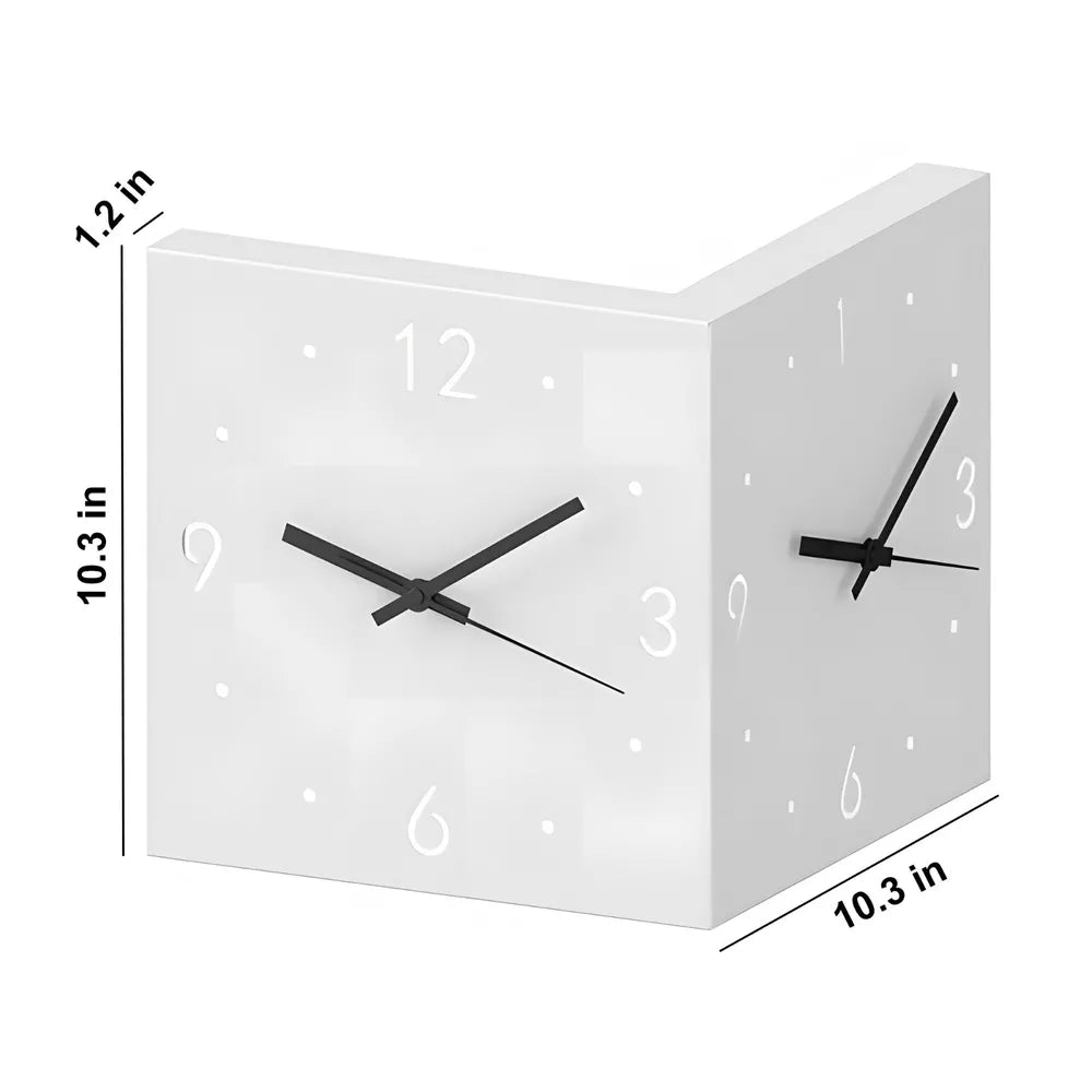 10 inch Double Sided Wall Clocks Corner Wall Clock Square for Living Room Office