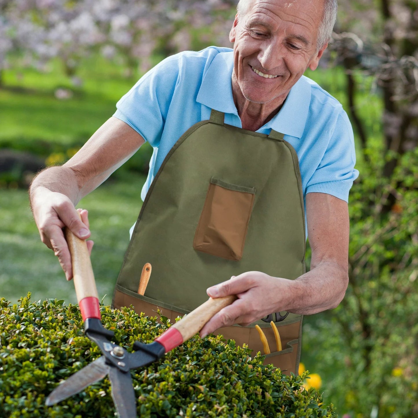 Heavy-Duty Work Apron - Split-Leg Canvas Tool Apron with Pockets for Gardening, Woodworking, and DIY Enthusiasts