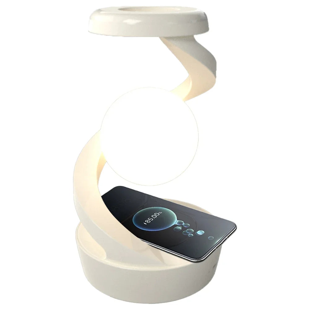 Levitating Moon Lamp – 3D Floating LED Light with Wireless Charging & Multicolor Glow