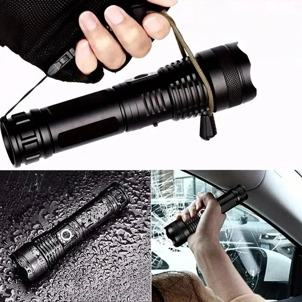Super Bright LED Tactical Flashlight Rechargeable 100000 LM