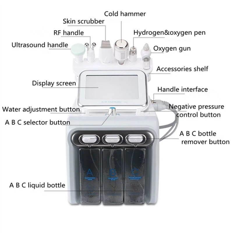 6 in 1 Hydro Dermabrasion Water Deep Skin Peeling Machine