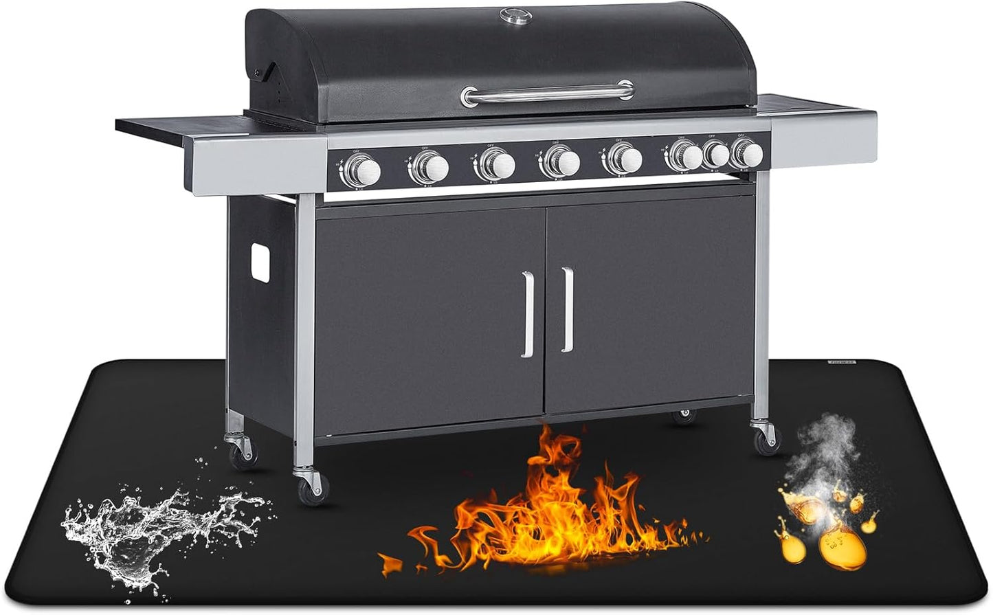 Double-Sided Fireproof Grill Pad, Perfect for Under Outdoor Barbecue Spots
