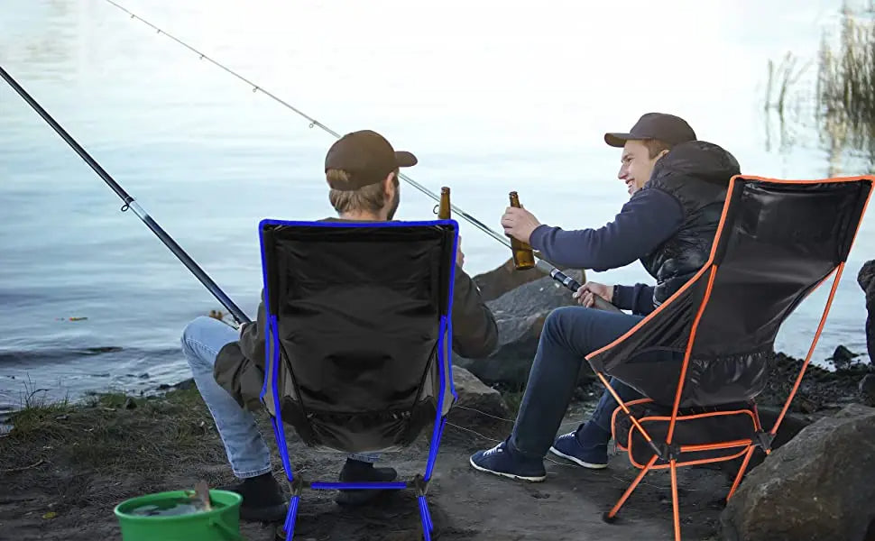 Portable Folding Camping Chair - Oxford Cloth Seat for Fishing, BBQ, Picnic, Beach or Festival Outdoor Adventures