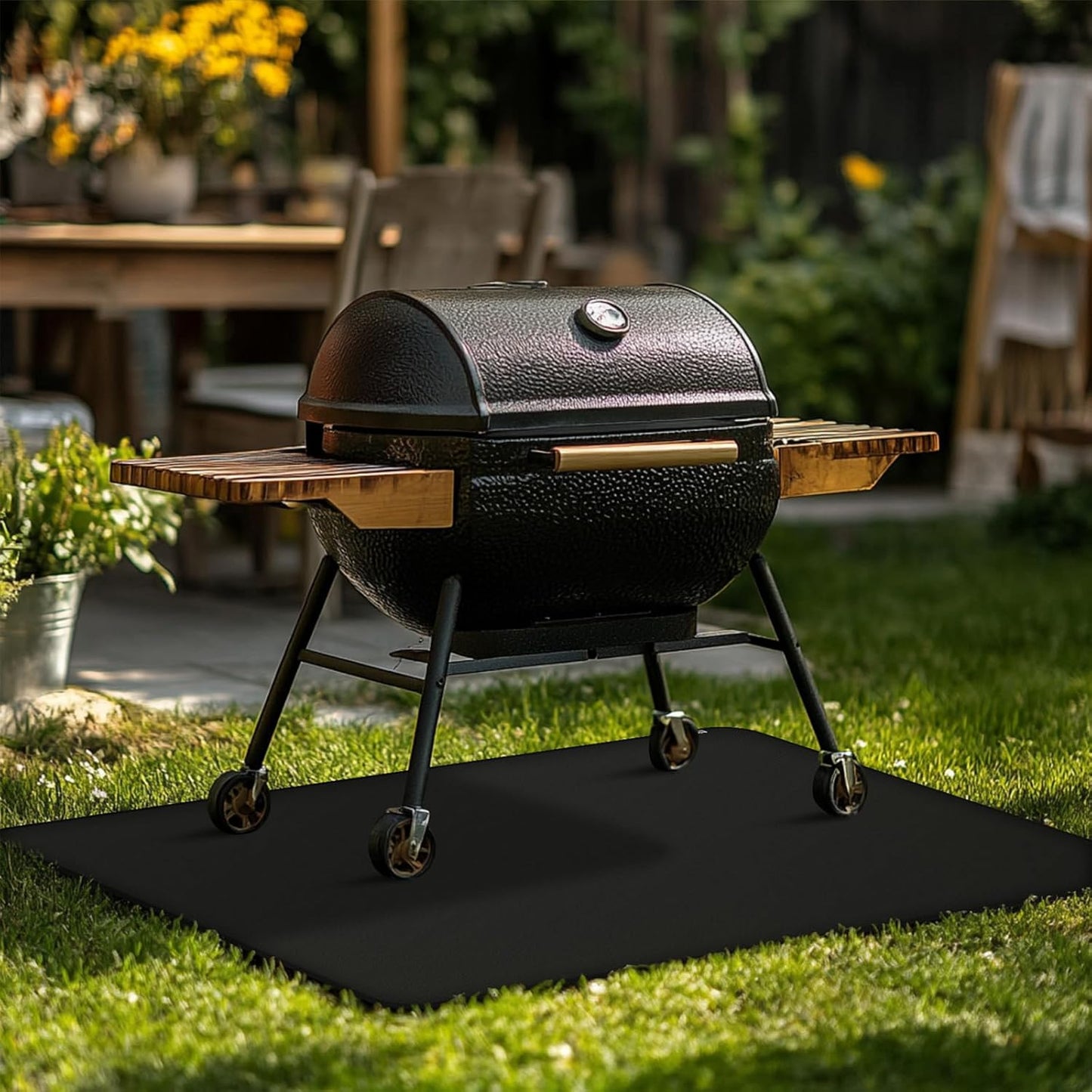 Double-Sided Fireproof Grill Pad, Perfect for Under Outdoor Barbecue Spots