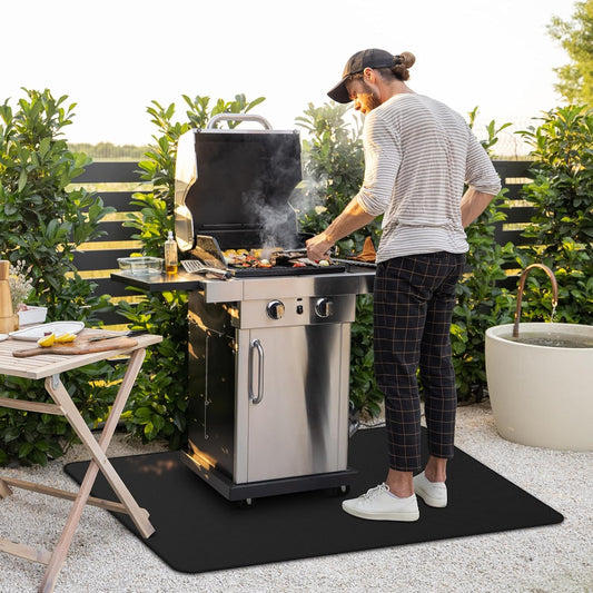 Double-Sided Fireproof Grill Pad, Perfect for Under Outdoor Barbecue Spots
