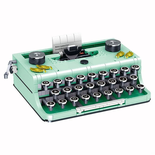 Retro Typewriter Building Blocks Set – 820pcs Micro Creative Construction Toy for Adults & Kids