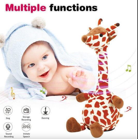 Giraffe Dancing Recording Plush Kid Toy Singing Talking Spining Party Home Decor