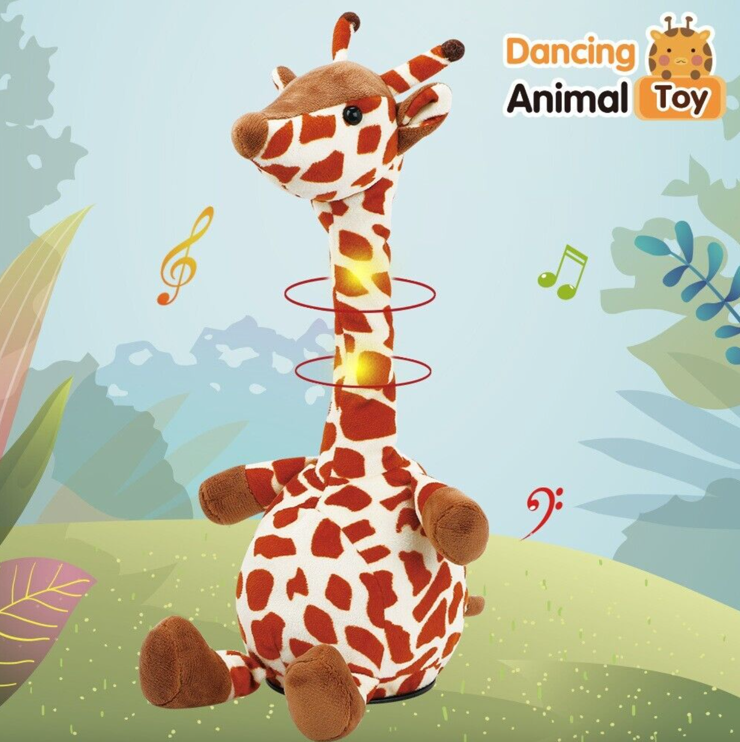 Giraffe Dancing Recording Plush Kid Toy Singing Talking Spining Party Home Decor