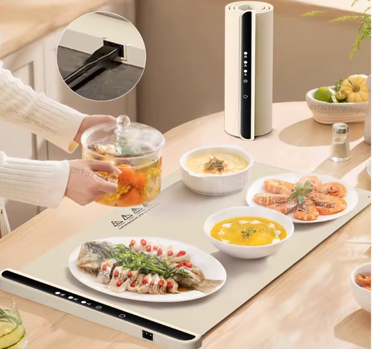 Warming Mat for Food,Food Warming Mat,Electric Warming Tray for Buffets Party and Home Daily Use,Heating Fastly in 10s,Portable Design,Timed Function for Your Family.