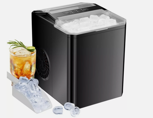 Countertop Ice Maker Portable Ice Machine Self-Cleaning 9 Cubes in 6 Mins 26 lbs