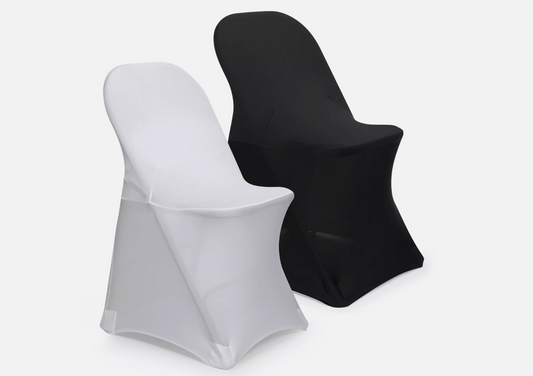 White/Black Spandex Folding Chair Cover Wedding Party in 10/30/50/100 pcs