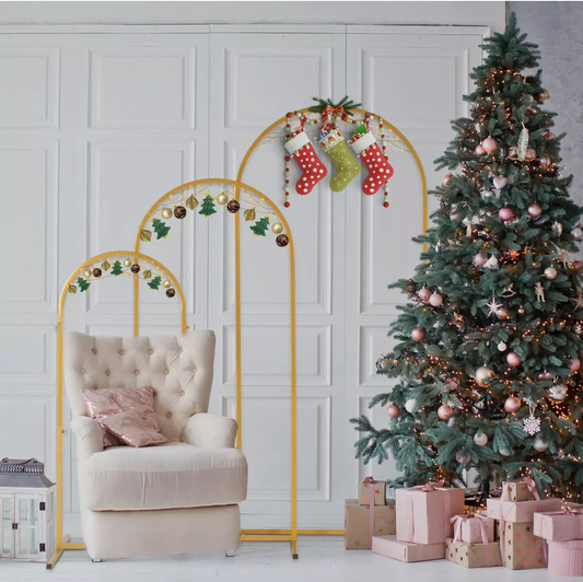 Metal Arch Backdrop Stand Gold Wedding Arch Stand Set of 3(6FT/5FT/4FT)for Party