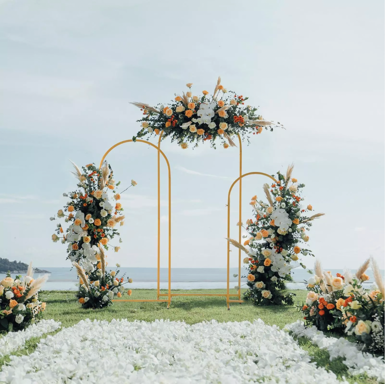 Metal Arch Backdrop Stand Gold Wedding Arch Stand Set of 3(6FT/5FT/4FT)for Party