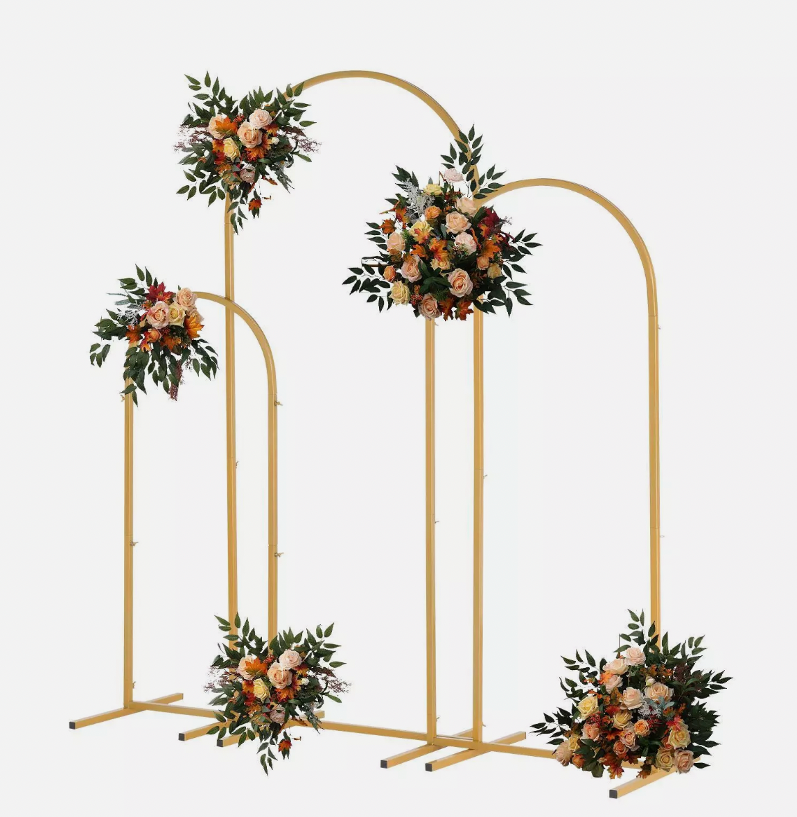Metal Arch Backdrop Stand Gold Wedding Arch Stand Set of 3(6FT/5FT/4FT)for Party