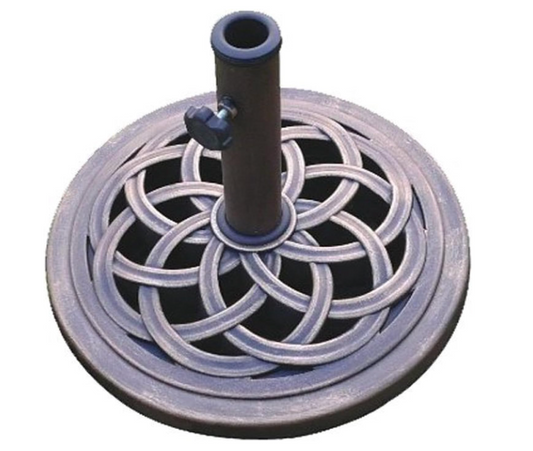 UBP18181-BR 18-Inch Cast Stone Umbrella Base, Made from Rust Free Composite Materials, Bronze Powder Coated Finish