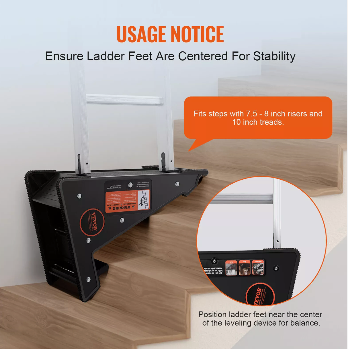 Ladder Levler 380lbs Load PP Leveling Tool with Storage for Uneven Ground