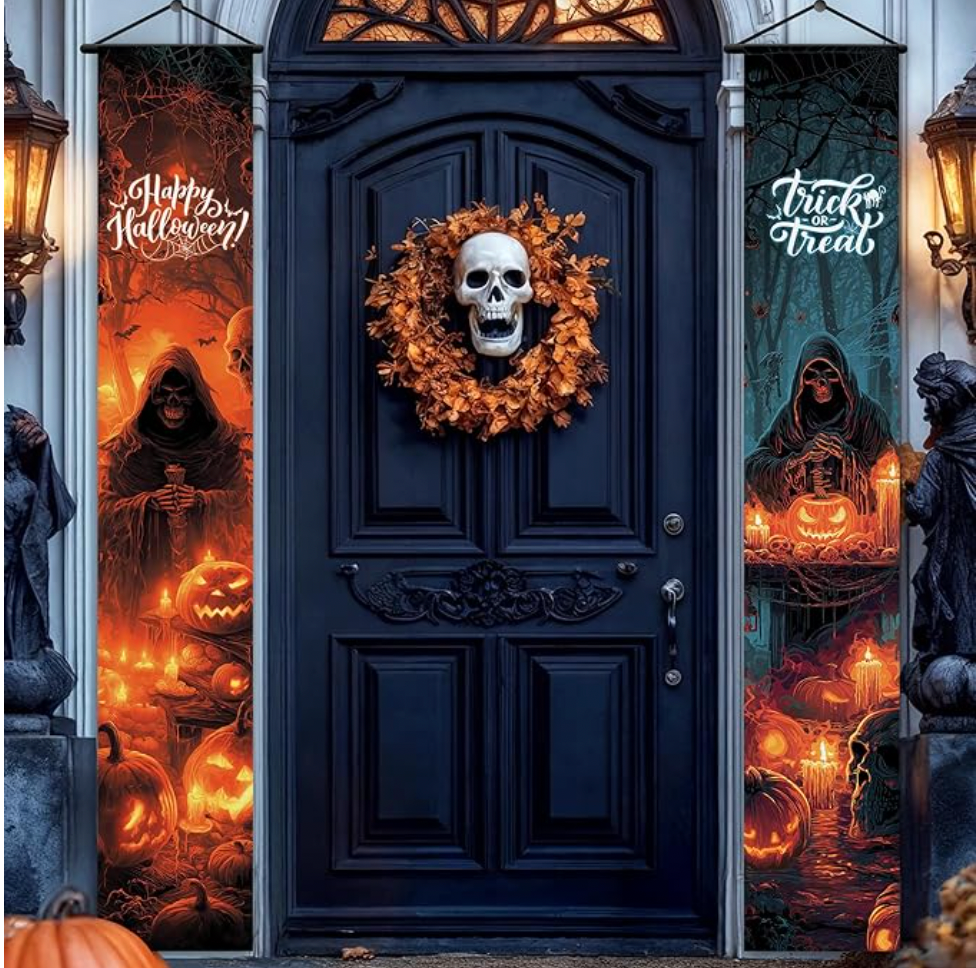 Happy Halloween Outdoor Sign, 120 x 20 Inch, Halloween Yard Banner, Halloween Decorations for Outdoors