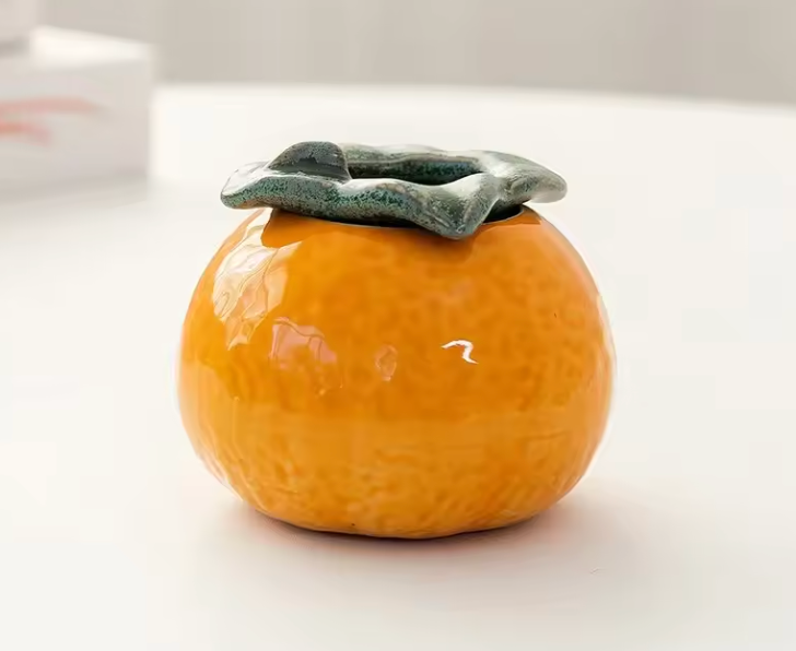 Ceramic Orange Hydroponic Tabletop Vase – Stylish Desktop Succulent & Flower Pot for Modern Home Décor