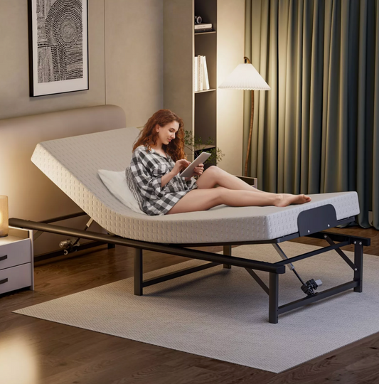 Twin XL Electric Bed Frame Head & Foot Incline Bed Base w/ Wired Remote Control