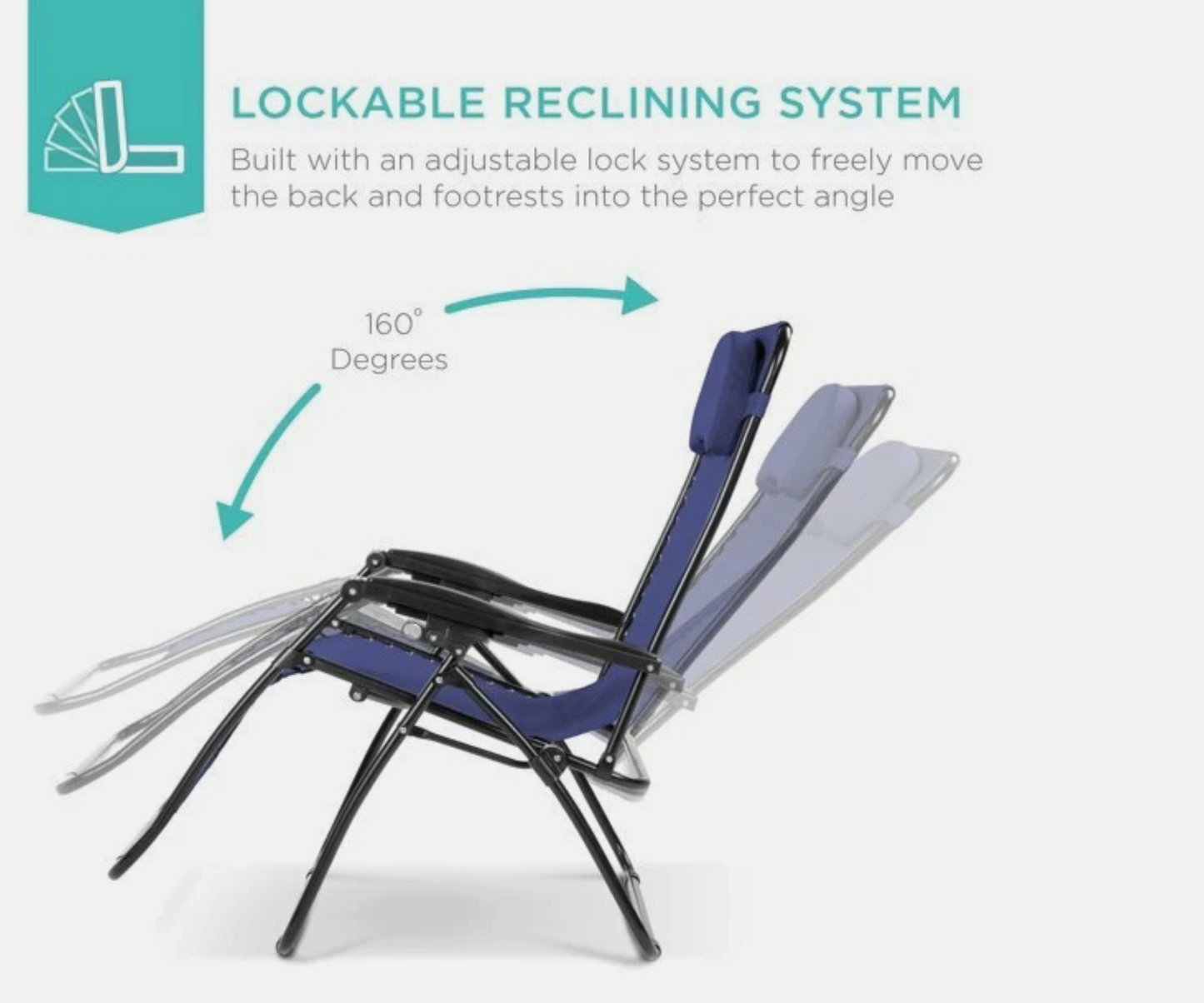 Zero Gravity Chair, Folding Outdoor Patio Lounge Recliner w/ Cup Holder