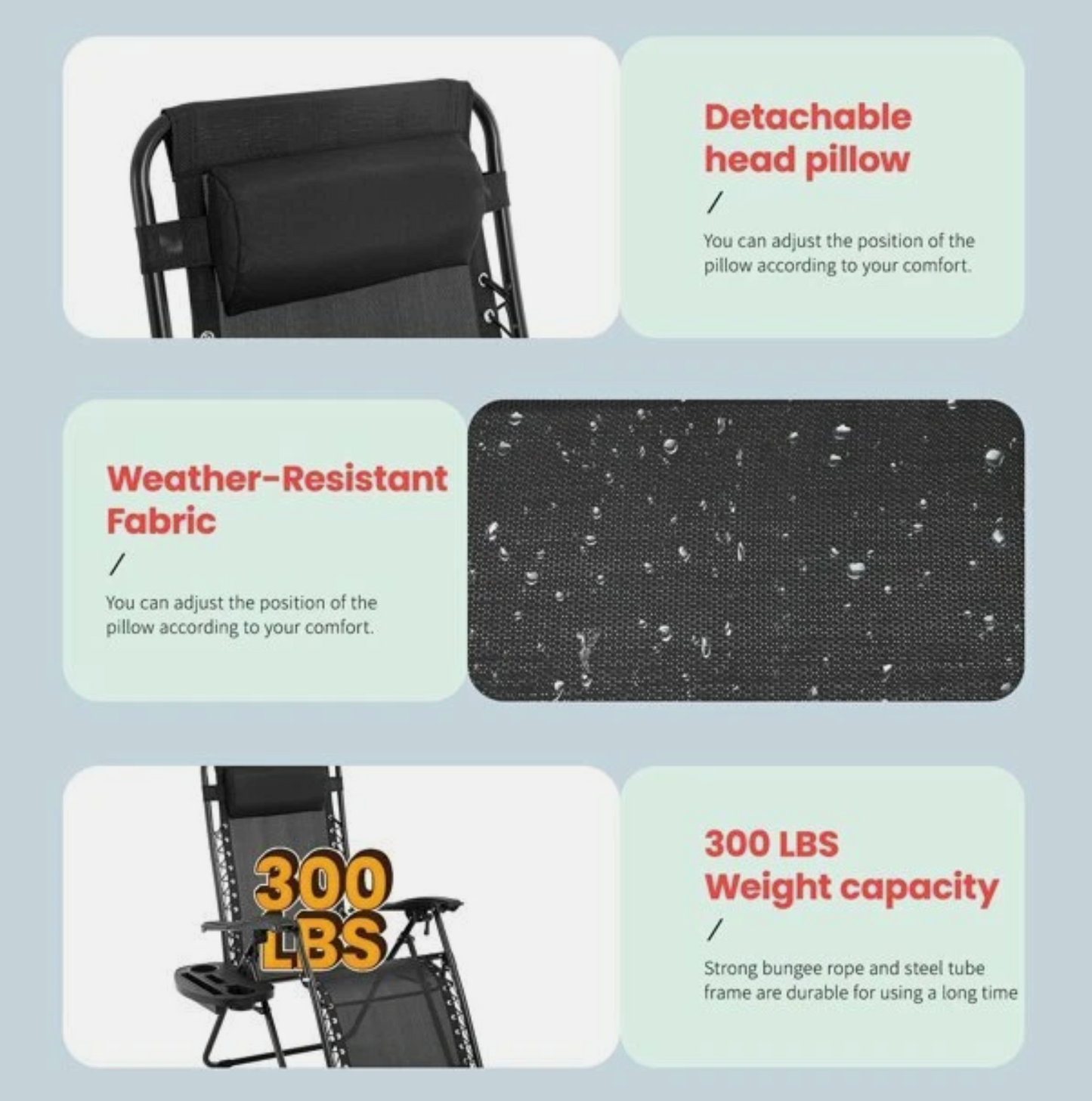 Zero Gravity Chair, Folding Outdoor Patio Lounge Recliner w/ Cup Holder