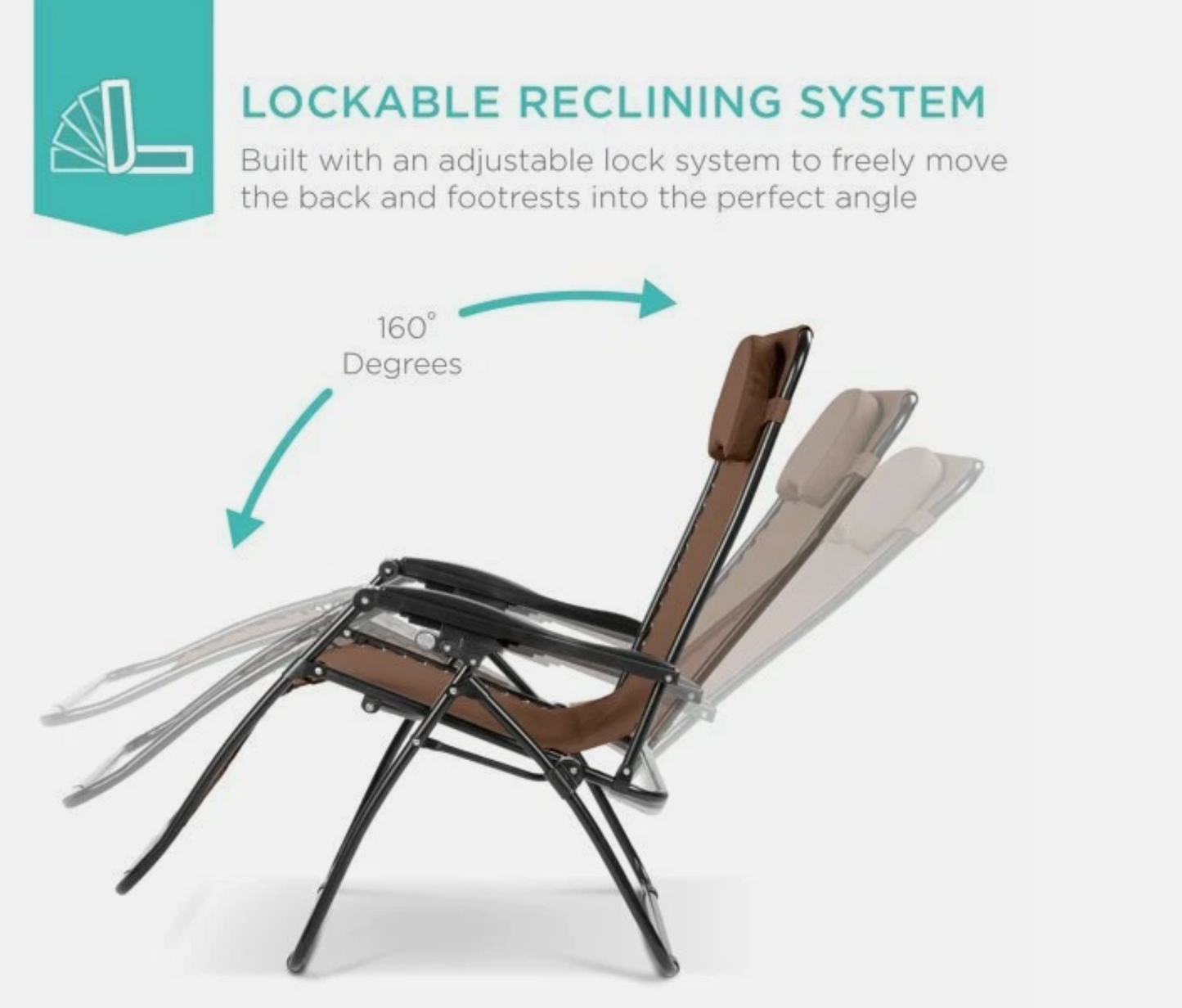 Zero Gravity Chair, Folding Outdoor Patio Lounge Recliner w/ Cup Holder