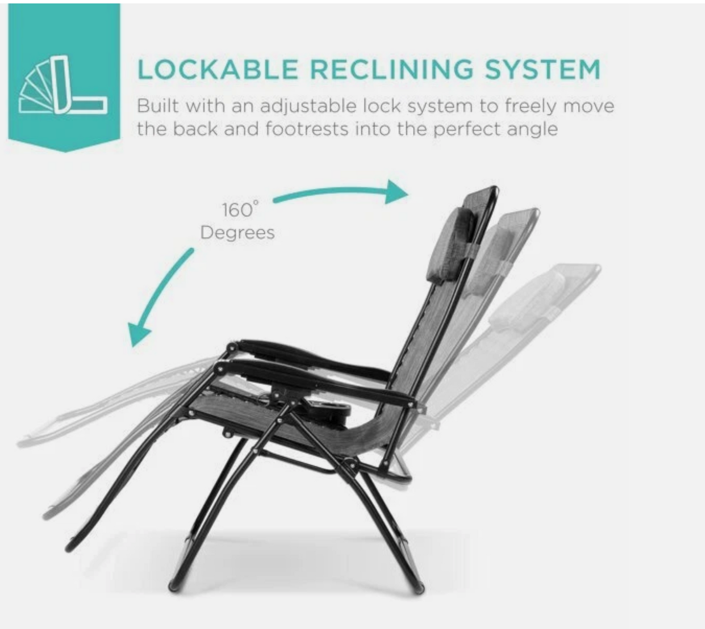 Zero Gravity Chair, Folding Outdoor Patio Lounge Recliner w/ Cup Holder