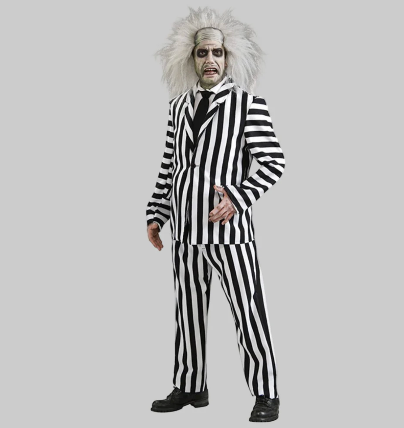 Halloween Costume Black White Striped Suit