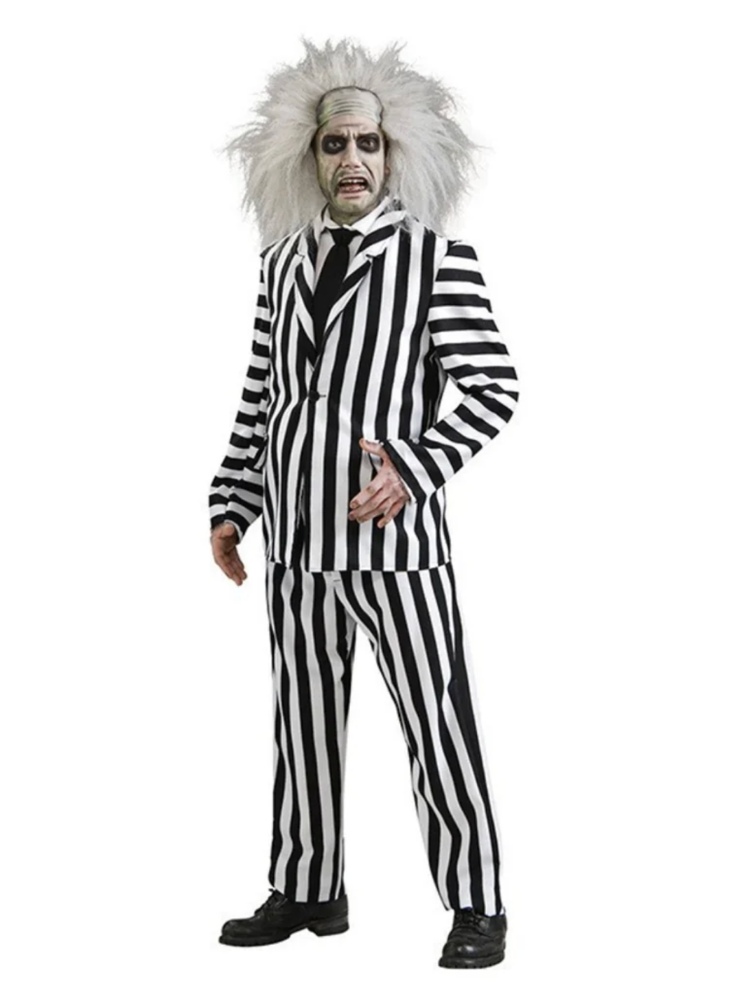 Halloween Costume Black White Striped Suit