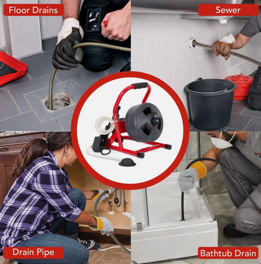 5/16" 50FT Electric Drain Auger Cleaner,Sewer snake Cleaning Machine with Cutter