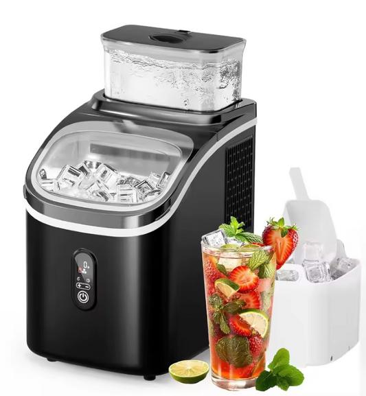 Portable Ice Maker Machine for Home Kitchen Office Bar and Camping: 34LBS in 24Hrs AutoCleaning Produces 16 Nuggets in 13 Minut