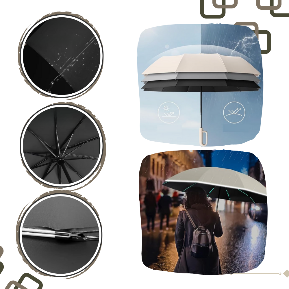 Automatic Lock Wind Resistant Umbrella