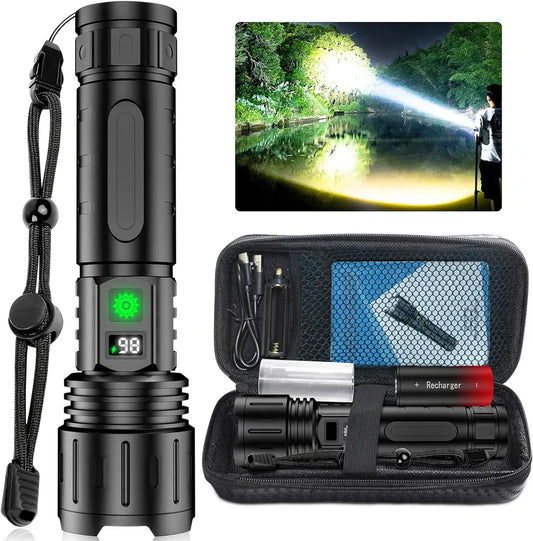 Super Bright LED Tactical Flashlight Rechargeable 100000 LM