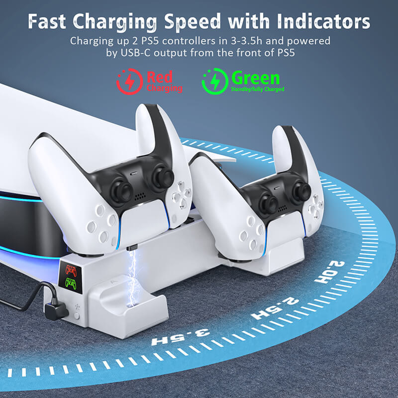 PS5 ChillMaster Horizontal Cooling Stand with Controller Charger