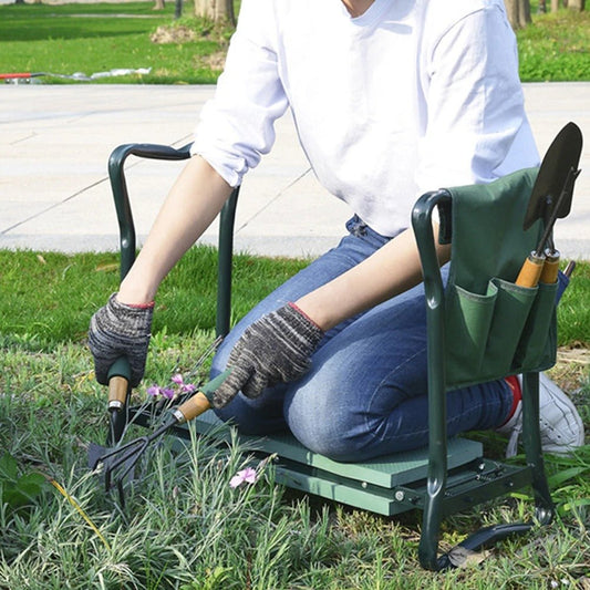 Folding Ergonomic Garden Kneeler and Seat - Practical Garden Tools for Kneeling and Sitting Sturdy and Lightweight