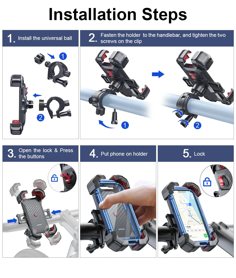 Motorcycle Auto Lock Phone Holder