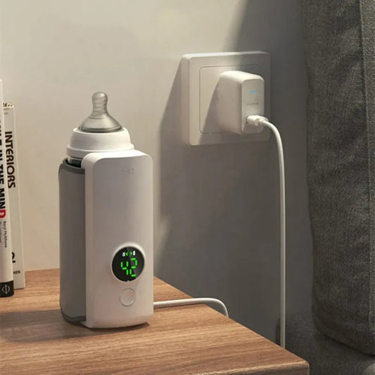 Rechargeable Portable Bottle Warmer – 6 Temperature Settings Baby Bottle Heater