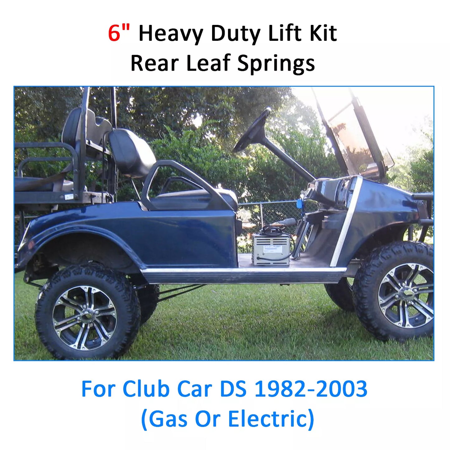 For 1982-2003 Club Car DS Golf Cart 6" Double A-Arm Lift Kit & Rear Leaf Springs