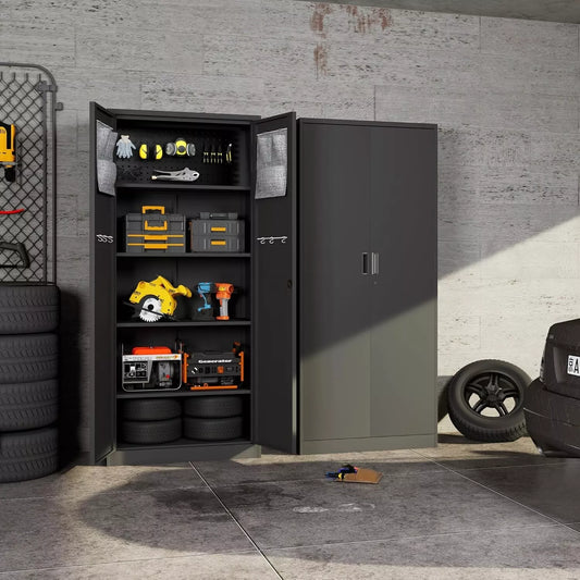 Metal Garage Storage Cabinet with Locking Doors,Metal Tool Cabinet