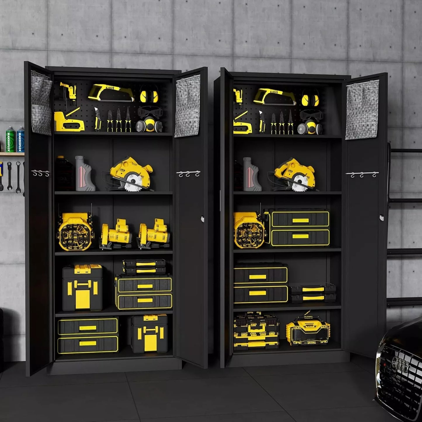 Metal Garage Storage Cabinet with Locking Doors,Metal Tool Cabinet