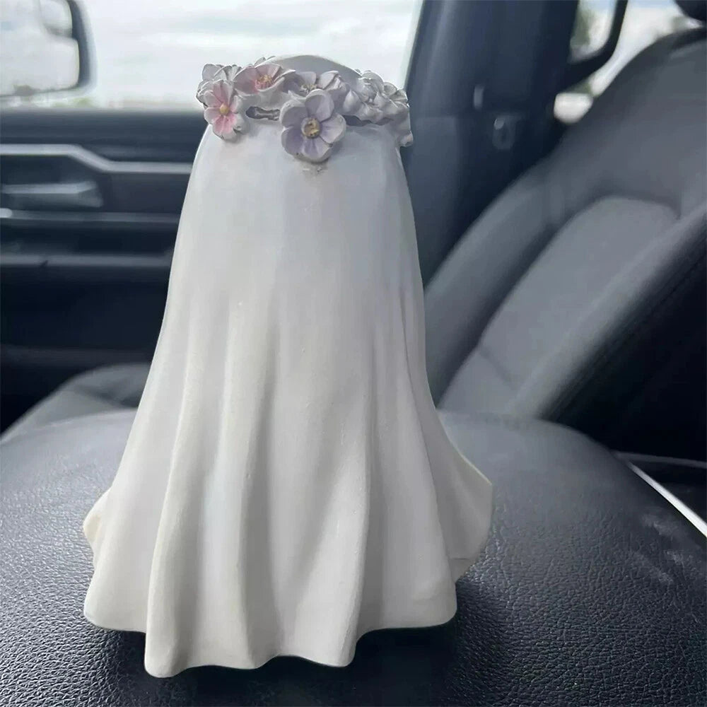 9.8 inch Halloween Goblin And Ghoul Ghost Walking Dog Spooky Ghost Dog Figurine