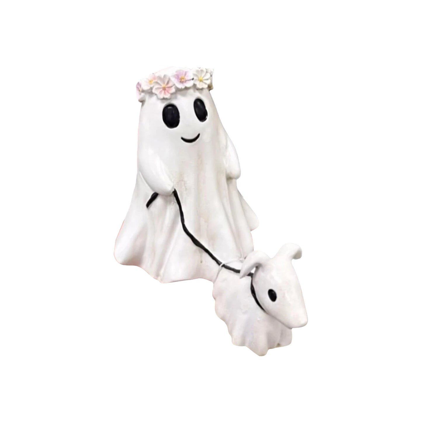 9.8 inch Halloween Goblin And Ghoul Ghost Walking Dog Spooky Ghost Dog Figurine